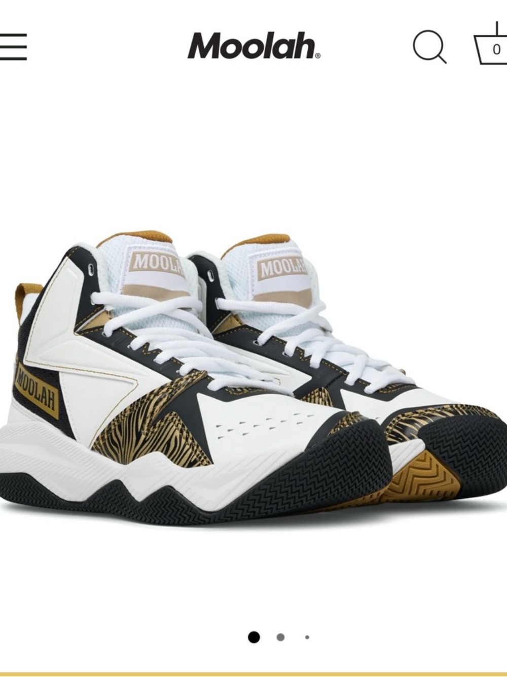 White & Gold High-Top Basketball Shoes